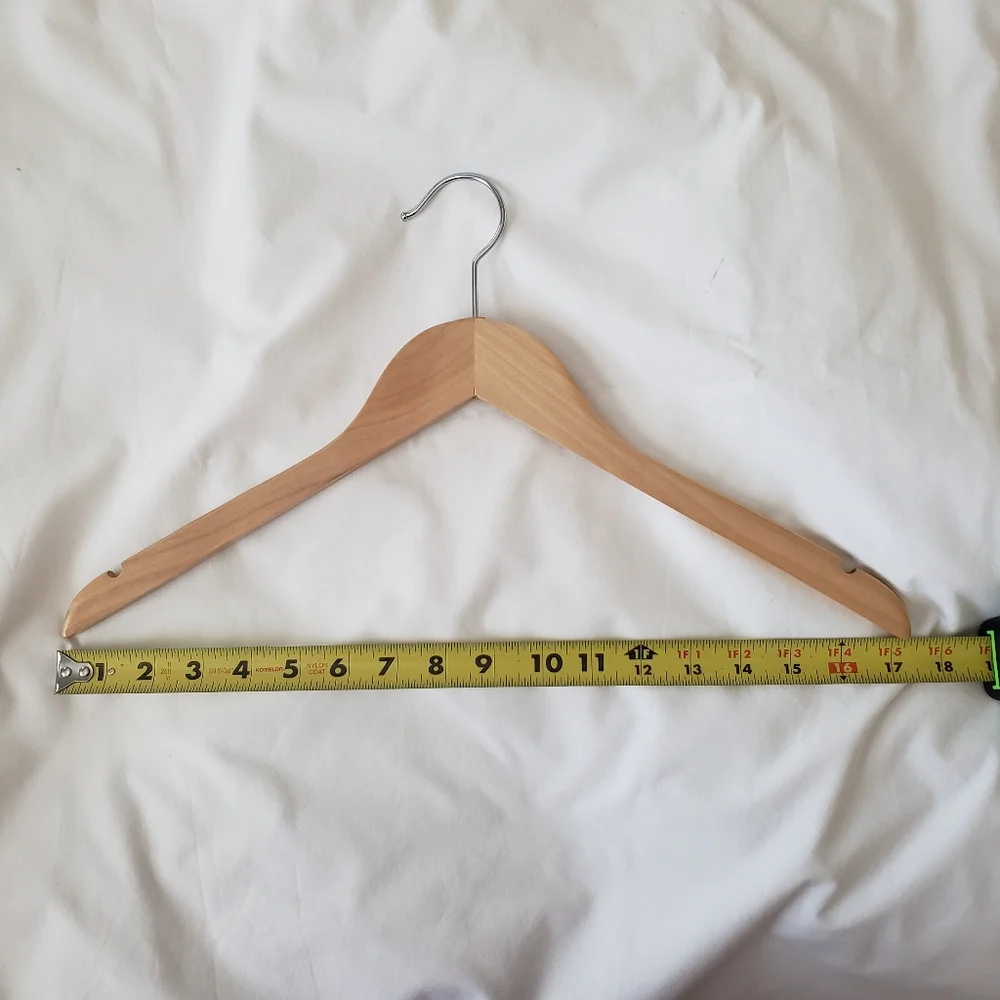 SET OF 6 FLAT WOODEN HANGERS